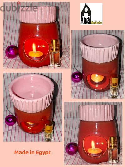 فواحه فخار ومعاها العطر الخام والشمعه