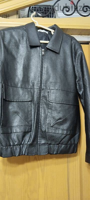 zara leather jacket size m
