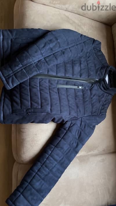 zara suede navy blue jacket