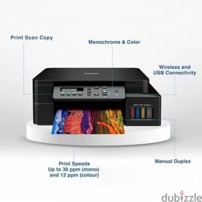 طابعة حبر الوان متعددة الوظائف من براذر، موديل D DCP-T310-T310