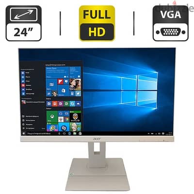 شاشة 23.8 بوصة ايسر بيضاء (Frameless)