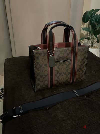 coach brown canvas bag