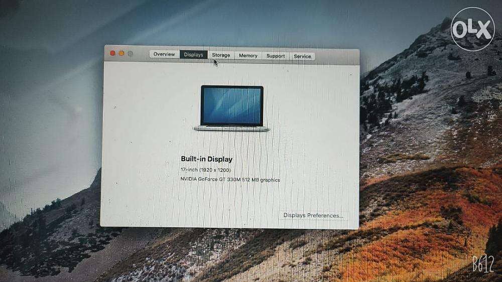 للبيع لابتوب من النوادر Macbook Pro 17 بوصه 1