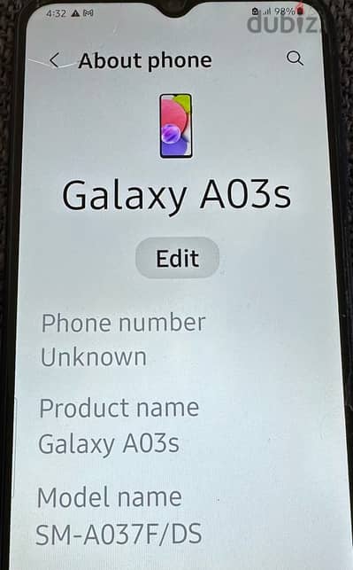 A03S Samsung Galaxy - 64GB - حالة ممتازة فابريكة - موبايل