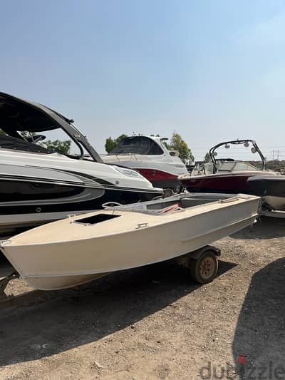 Aluminum boat with trailer