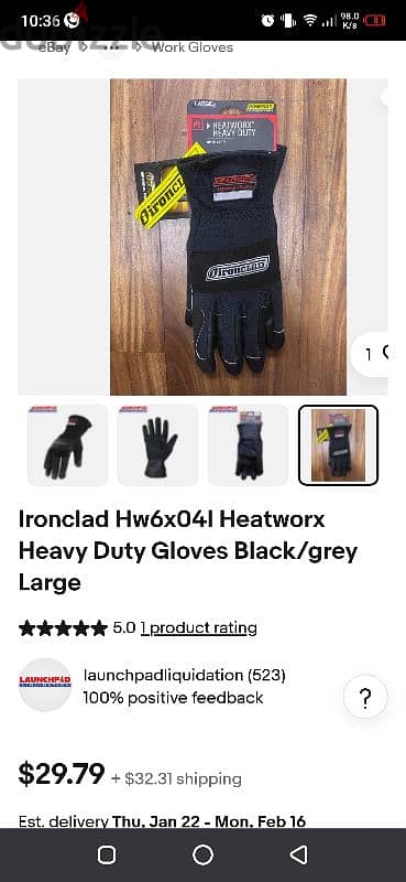 Ironclad Hw6x04l Heatworx Heavy Duty Gloves Black