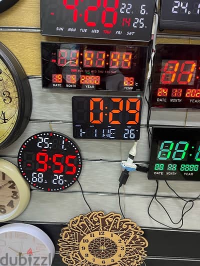 ساعة حائط شيك مودرن ساعه ليد led زي temu