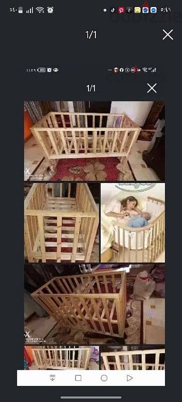 سرير اطفال خشب عموله قوي جدا