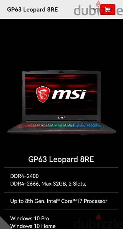 Laptop MSI GP63 Leopard 8RE GTX1060