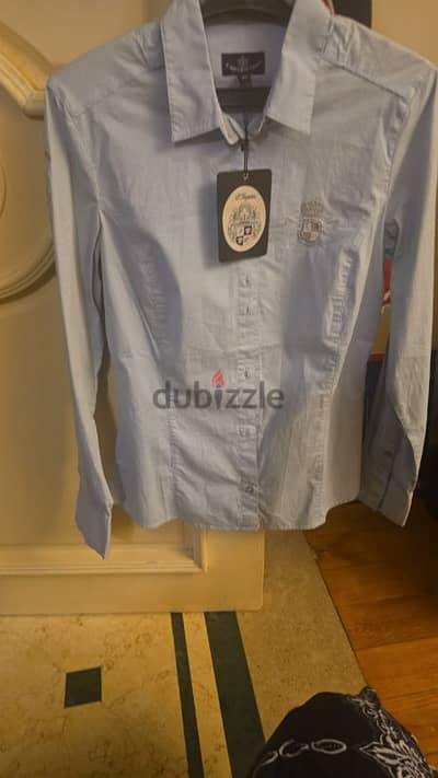 New blue blouse  قميص ب كم طويل