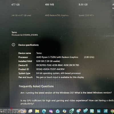 لاب توب اسوس فيفو بوك جو 15 للبيع