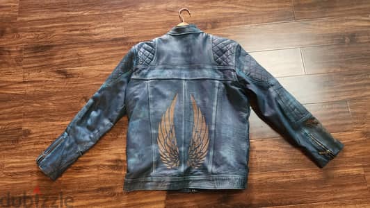 Custom-made stonewashed genuine leather jacket - جاكيت جلد طبيعي