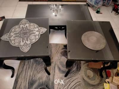 طقم ترابيزات 3 قطع خشب – Living Room Table Set