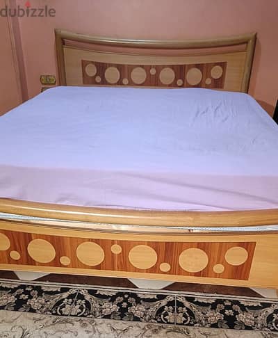 سرير خشب زان مقاس 160 سم
