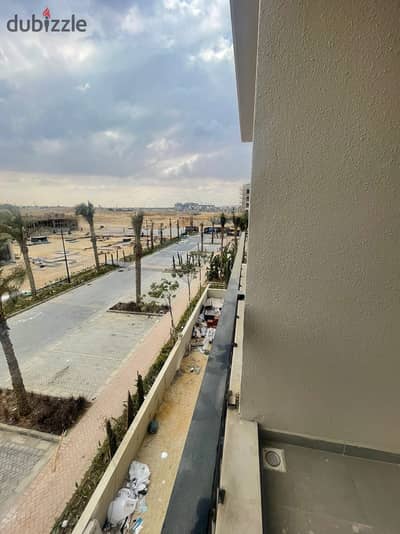 For rent, 163 sqm apartment - first inhabitant - fully finished with air conditioners - Village West Compound - Sheikh Zayed