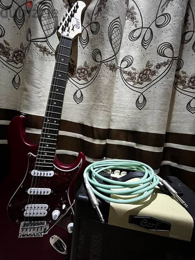 CORT G110 OPBK E GUITAR + Cort CM15R guitar amp