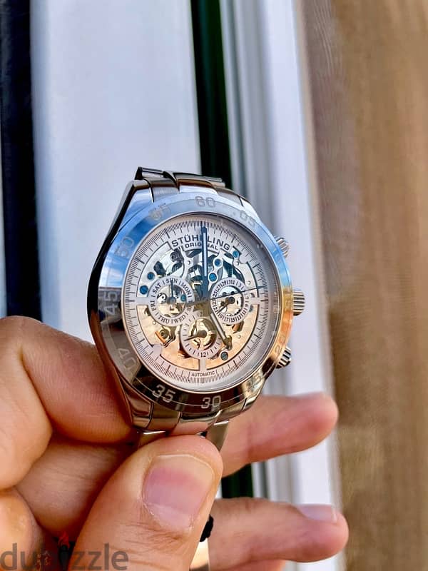 Stuhrling Original Automatic Skeleton Chronograph ساعه 4