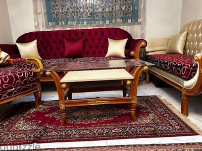 صالون خشب زان هند ميد مستعمل لسه متنجد جديد نفس الصوره