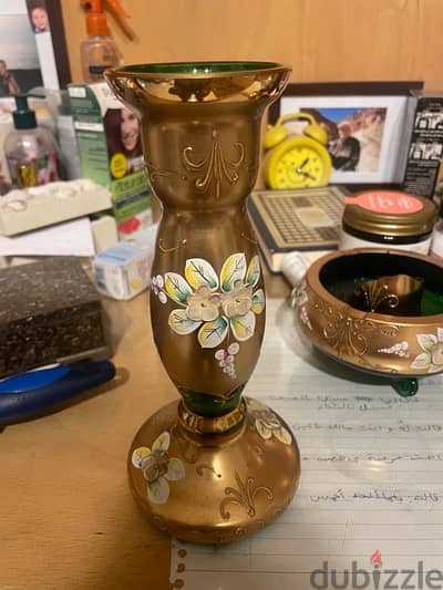 bohemian Chrystal ( green and gold)