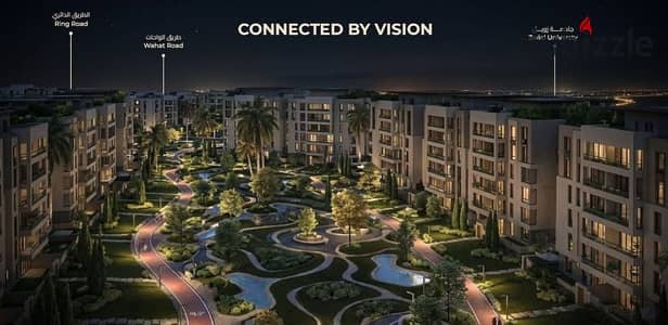 شقه للبيع في كمبوند SEVEN RESIDENCE في حدائق اكتوبر علي شارع زويل الرئيسي بسعر لقطه واطول فترة سدادOctober Gardens