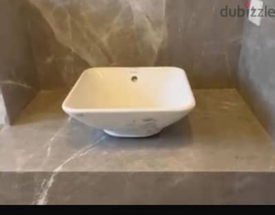 حوض حمام جديد فوق الرخام ديوروڤيت ابيض 42x42