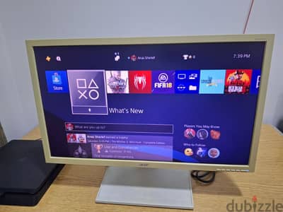شاشة Monitor LCD 24 inch Acer نضيفة جدا لأجهزة البلايستيشن و pc