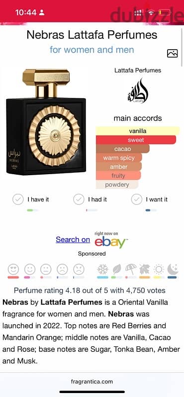Nebras Lattafa Unisex Perfume 1