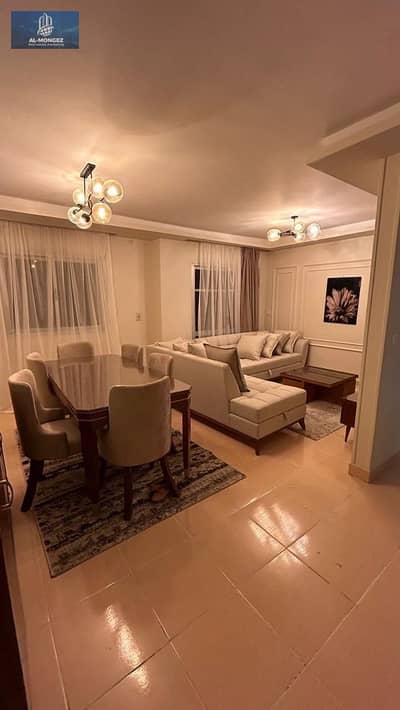 A furnished apartment is available for rent in Madinaty, ultra super deluxe, next to all services.