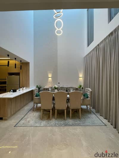 Furnished villa for rent at a special price Townhouse 320m ultra-super-lux finishing 5 bedrooms in Joulz Compound near New Giza Palm Hills and close t