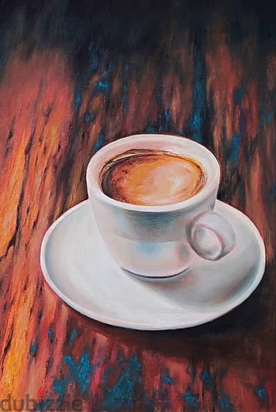 A cup of coffee Oil painting