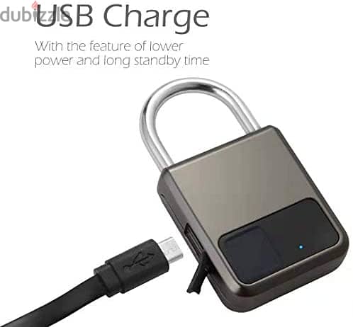 Fingerprint Padlock Smart Padlock Security Padlock USB Rechargeable 3