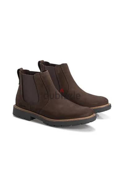 Clarks Craftdale Chelsea Boot in dark brown nubuc