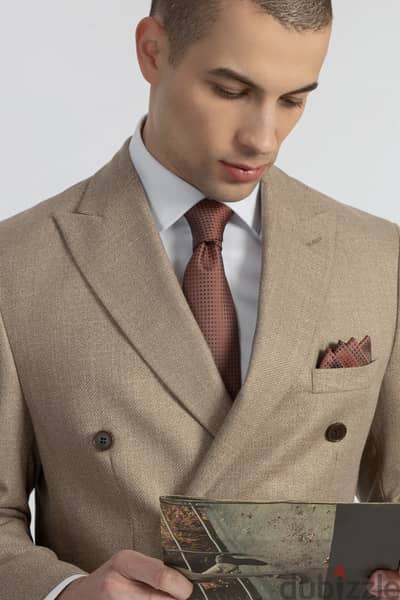 Debacker's Light Brown Slim fit Suit for Men's.