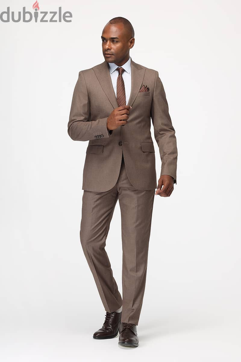 Debacker's Light Brown Slim fit Suit for Men's. 1