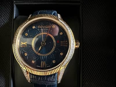Smalto swiss made leather strap blue dial
