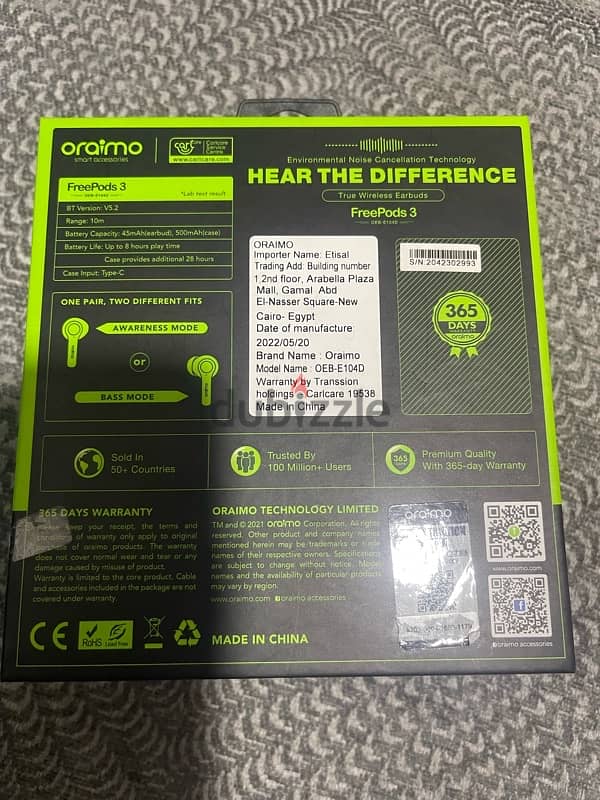 Oraimo free Pods 3 4