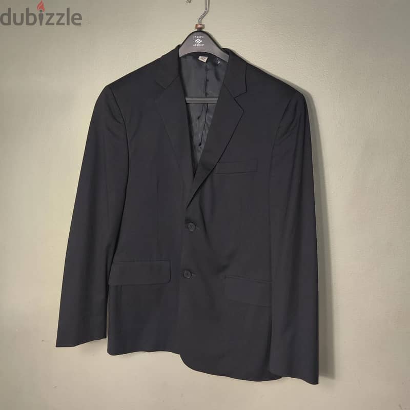 Calvin Klein Blazer Mens 40L Black Two Button Suit Jacket 1
