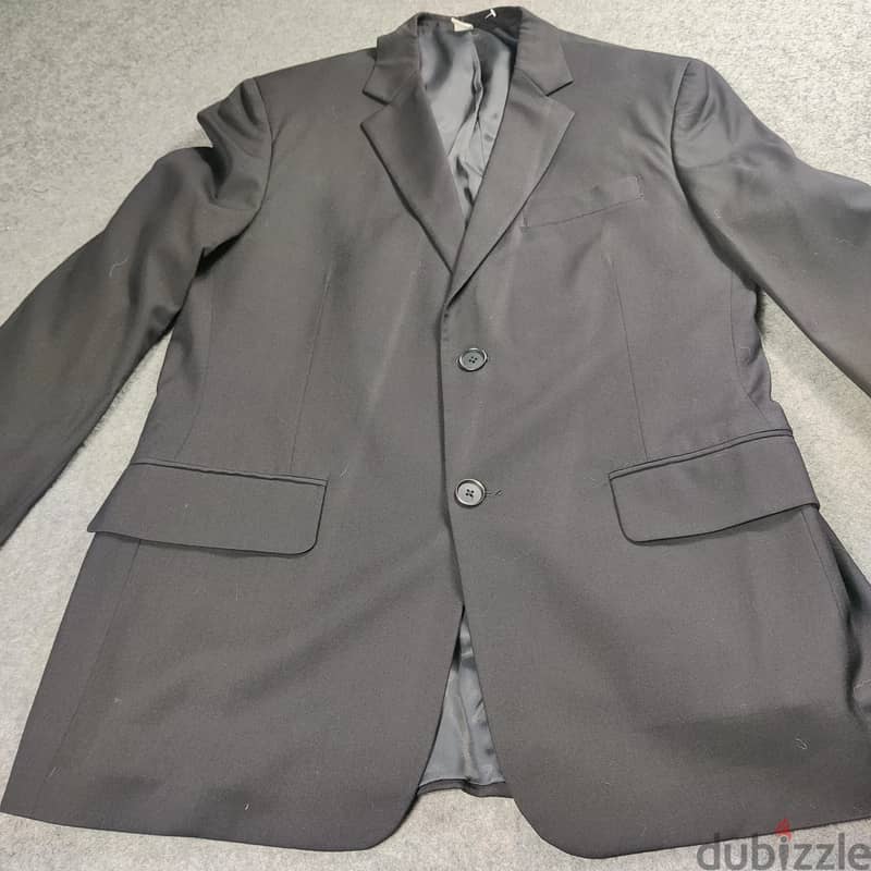 Calvin Klein Blazer Mens 40L Black Two Button Suit Jacket 2