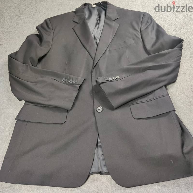 Calvin Klein Blazer Mens 40L Black Two Button Suit Jacket 3