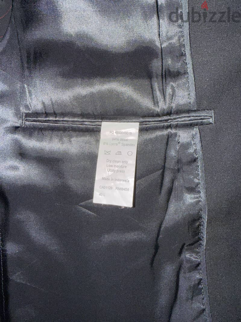 Calvin Klein Blazer Mens 40L Black Two Button Suit Jacket 5