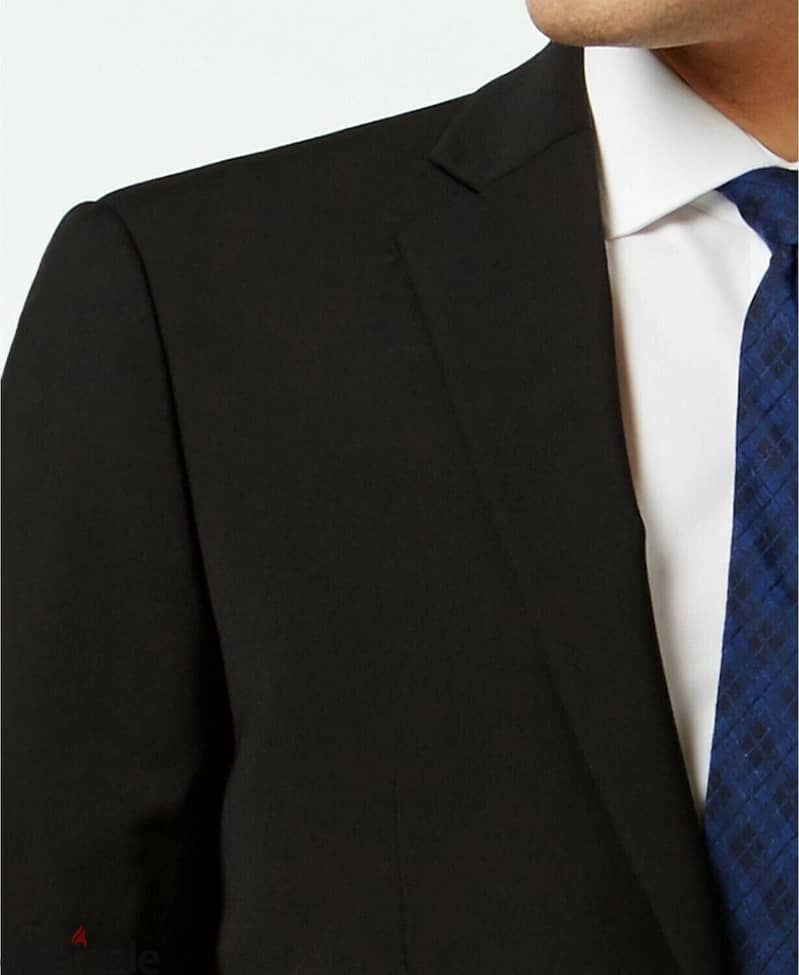 Calvin Klein Blazer Mens 40L Black Two Button Suit Jacket 8