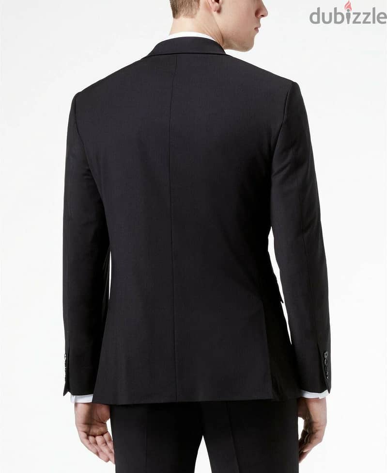 Calvin Klein Blazer Mens 40L Black Two Button Suit Jacket 10