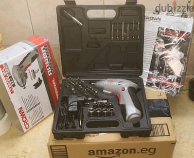 مفتاح ربط كهربائي ببطارية مع ملحقات من كراون