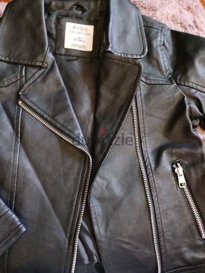 defacto girls leather jacket size 7-8 yrs