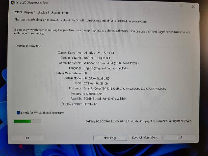 Laptop Hp G5 Studio Mobile Workstation 9