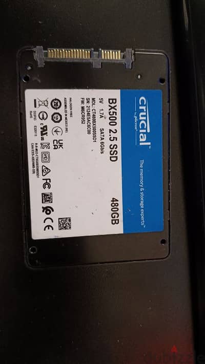 هارد ssd كروشال 500 جيجا اشتغل شهرين