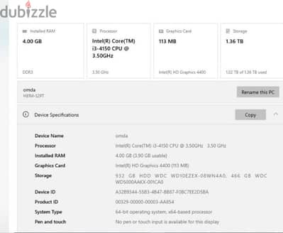 باندل مازر بورد وبرسيسور h81 جيجا بايت core i3 جيل رابع