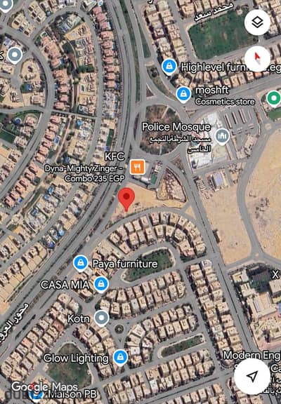 للبيع آخر قطعة أرض تجاري اداري في جنوب الأكاديمية بجوار محطة بنزين موبيل أمام مدخل كايرو فيستيفال سيتي