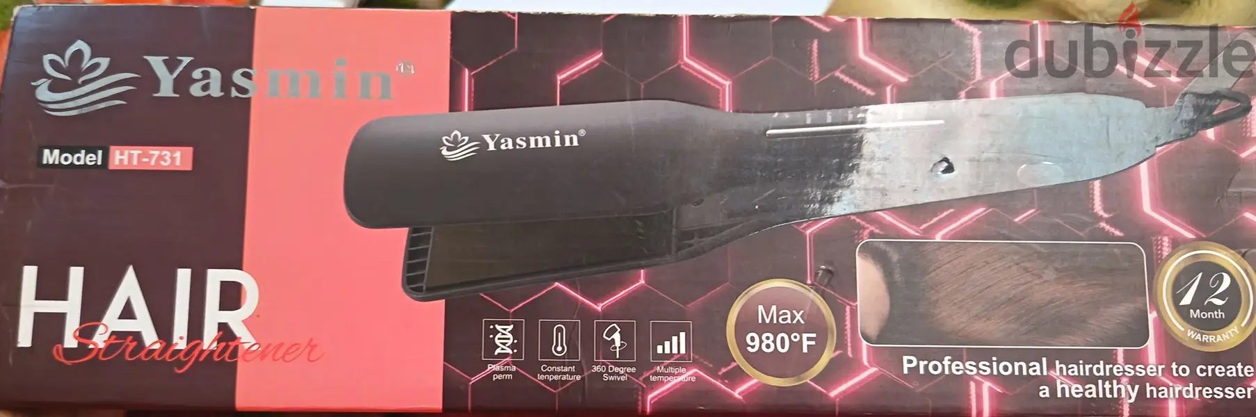 Plancha para el cabello japonesa original de la empresa Yasmin de Arabia Saudita