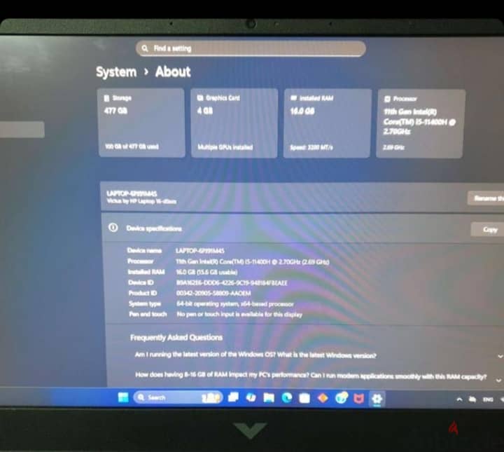 لاب توب جمينج hp 3